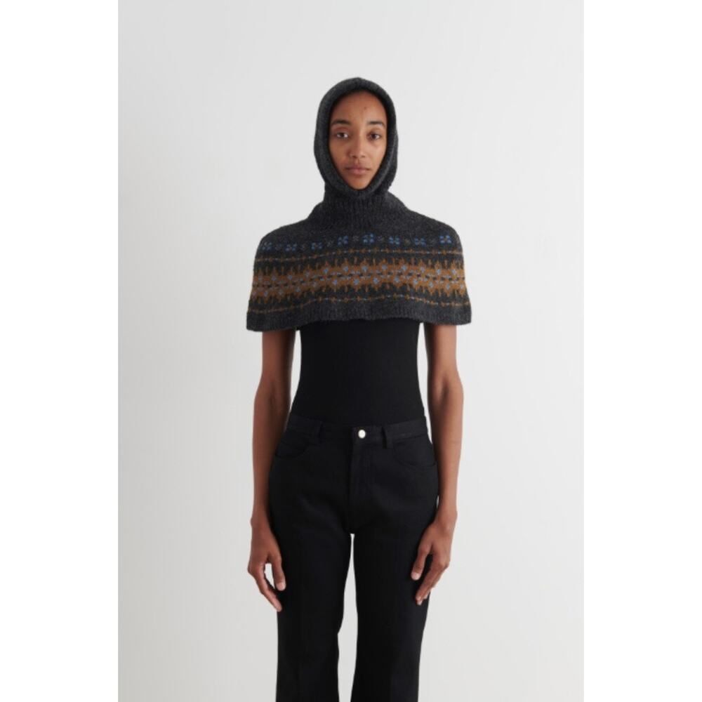 Brand new Rachel Comey Corey Balaclava Capelet Charcoal one size - Picture 2 of 9